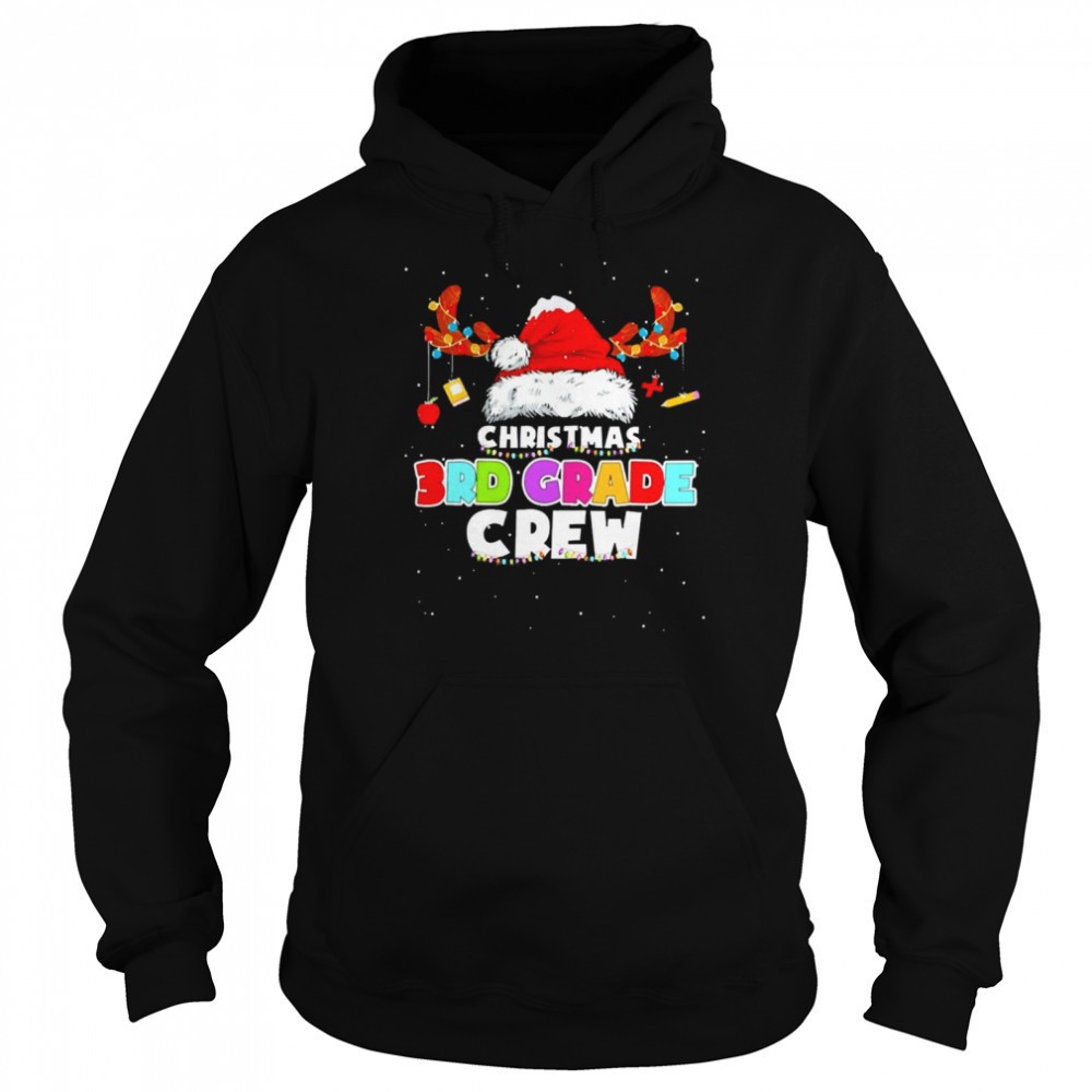 Santa Hat Christmas 3rd Grade Crew Sweater Shirt