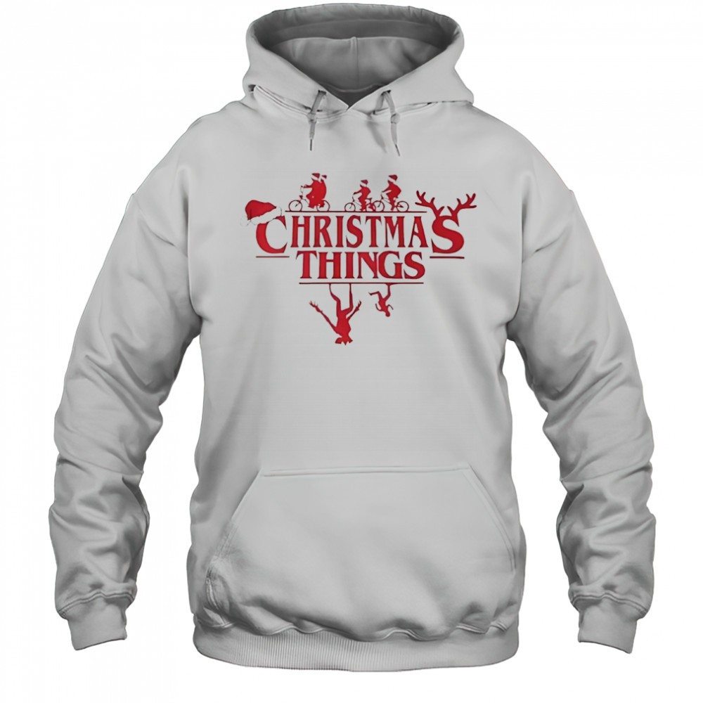 Santa hat riding a bicycle Christmas Things shirt