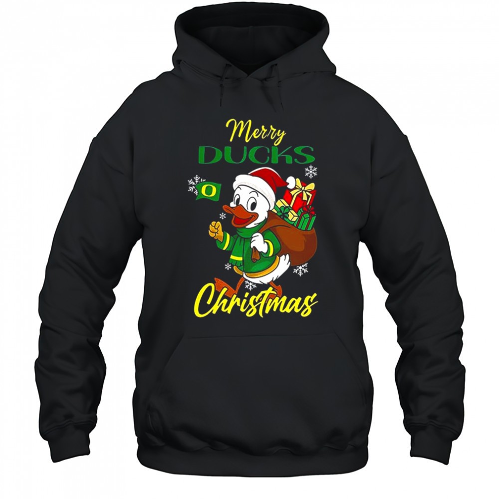 Santa Merry Oregon Ducks mascot Merry Christmas 2025 shirt