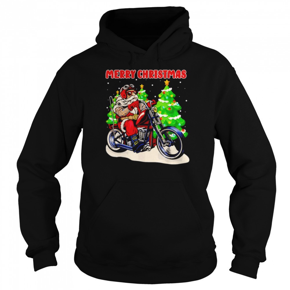 Santa on Motorcycle Christmas shirt
