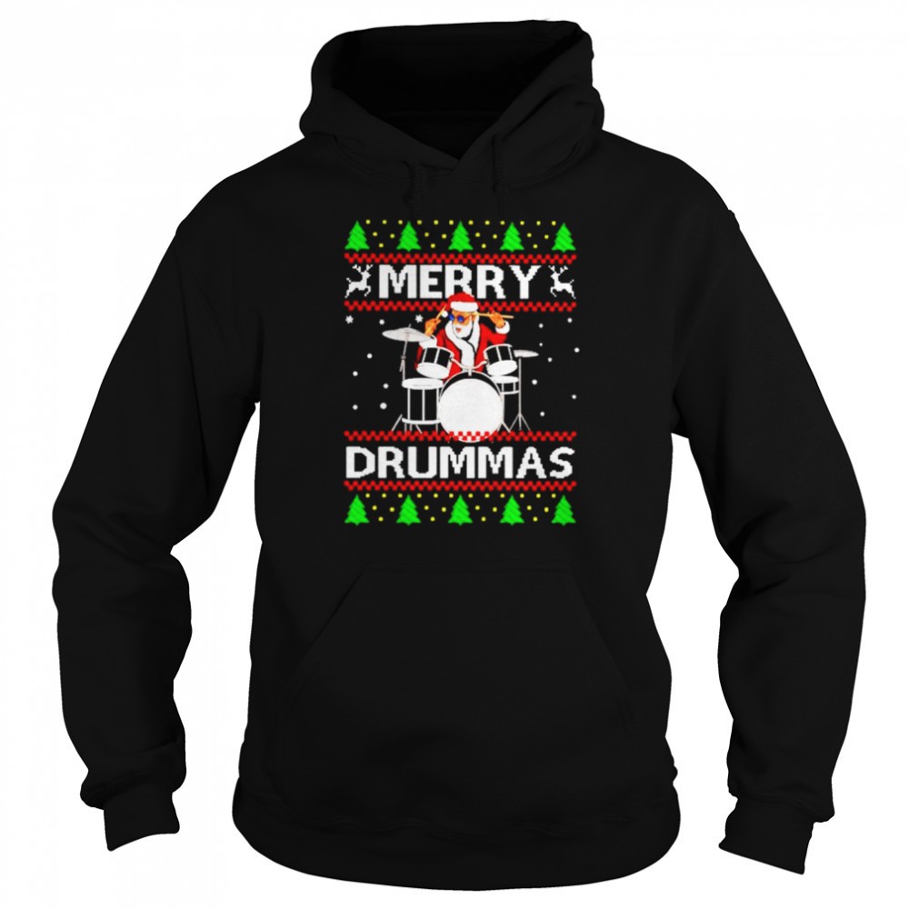 Santa Playing drum Merry Drummas shirt