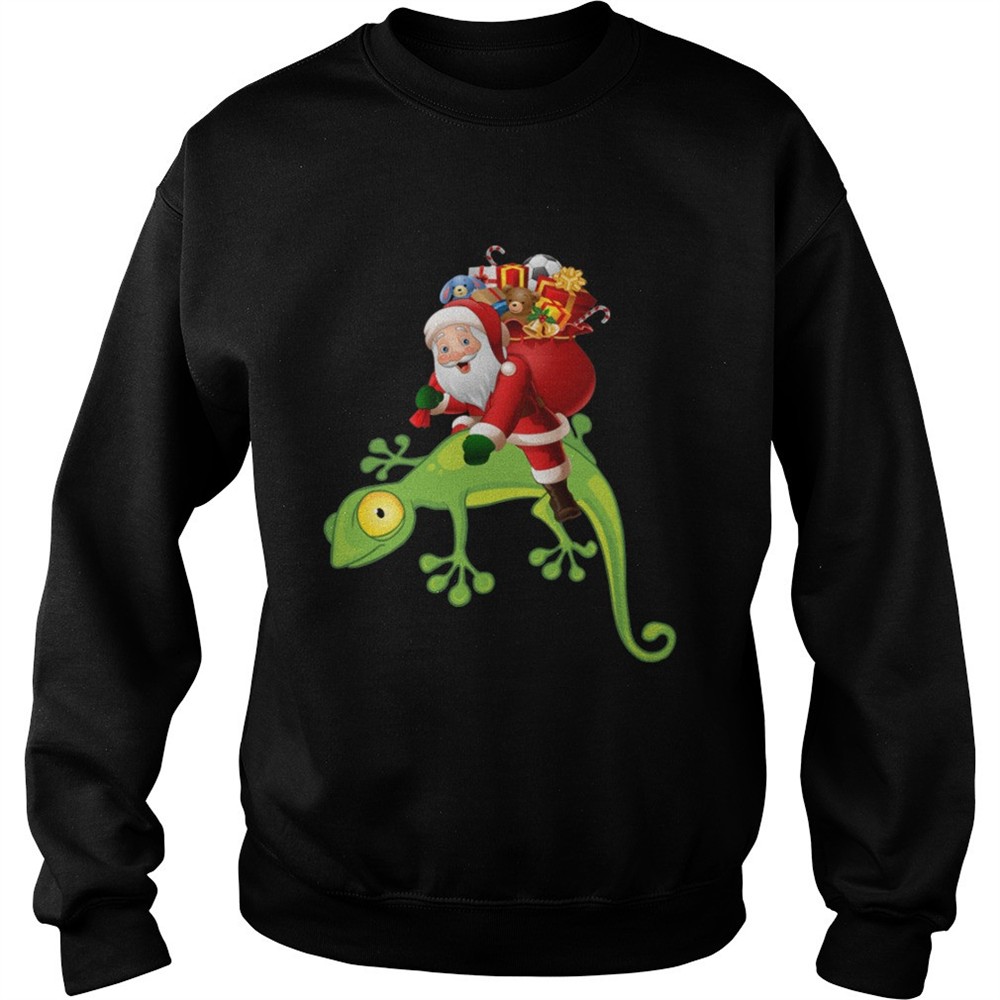 Santa Riding Lizard Christmas Pajama Shirt