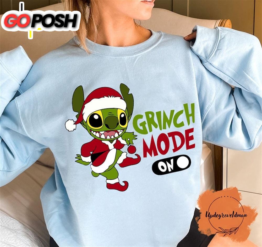 Santa Stitch Grinch Christmas Sweatshirt, Stitch Christmas Shirt