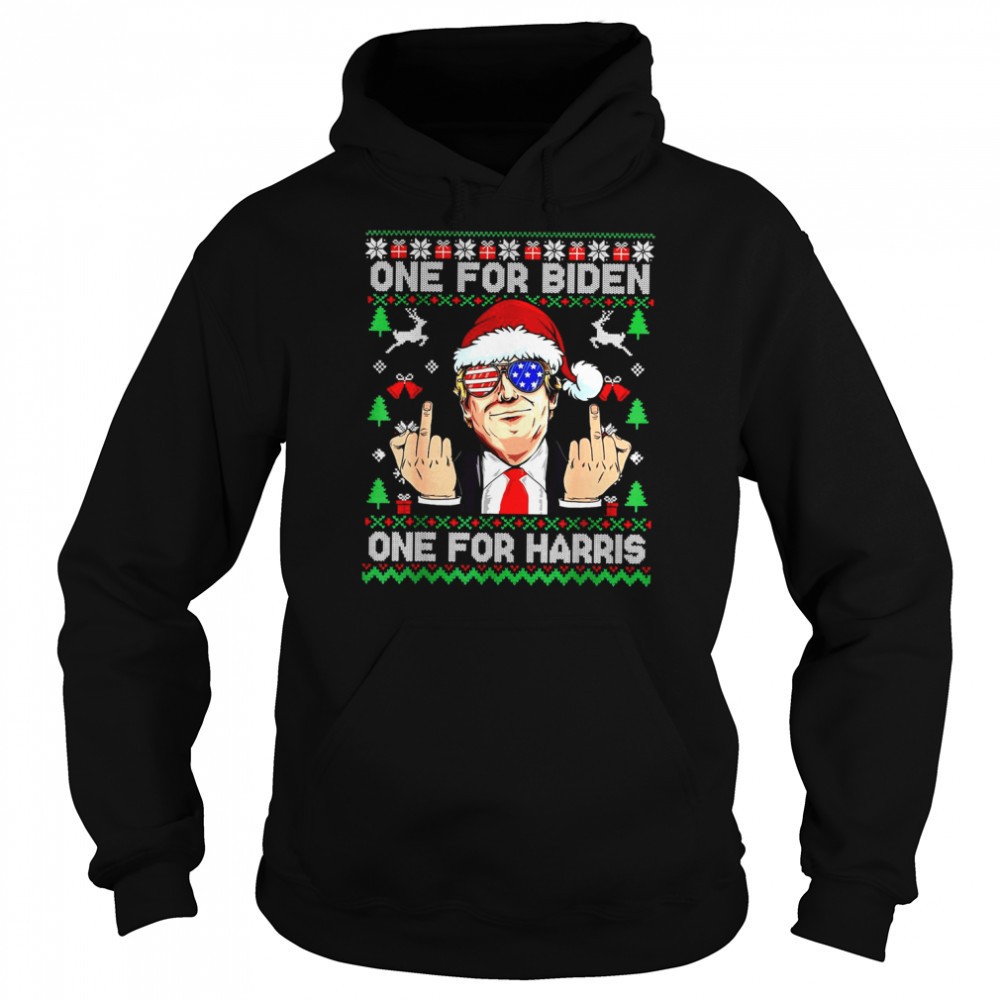 Santa Trump One For Anti Biden Ugly Christmas Shirt