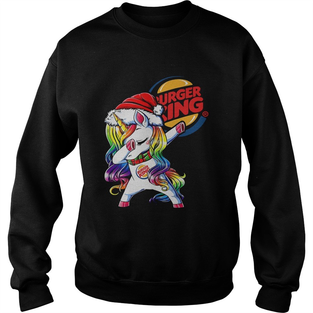 Santa Unicorn Dabbing Burger King Shirt