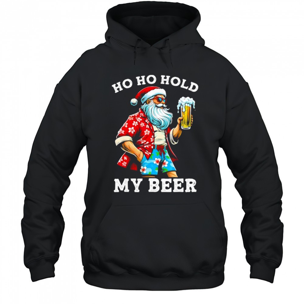 Santa With Sunglasses and Beer Christmas shirt