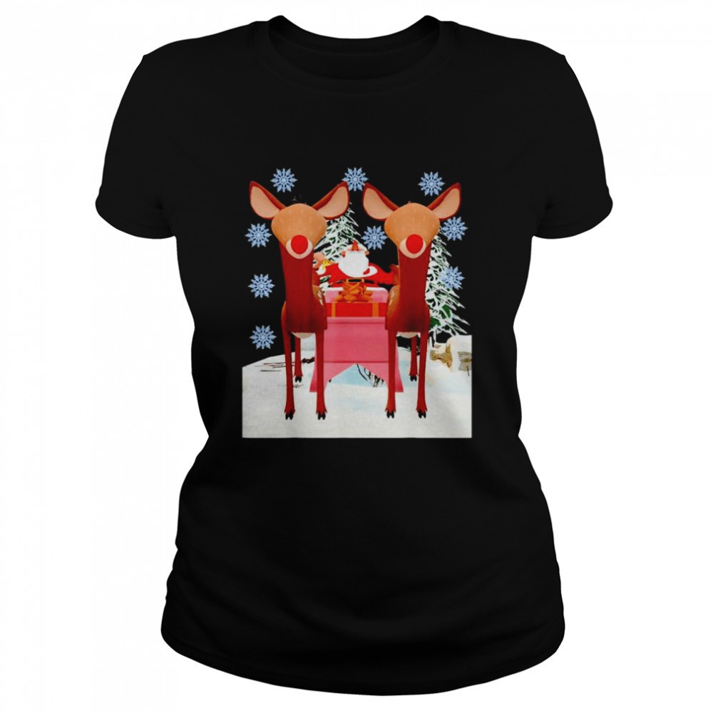 santa-with-two-red-nosed-reindeers-christmas-shirt-6m25vmgg Santa with two red nosed Reindeers Christmas shirt
