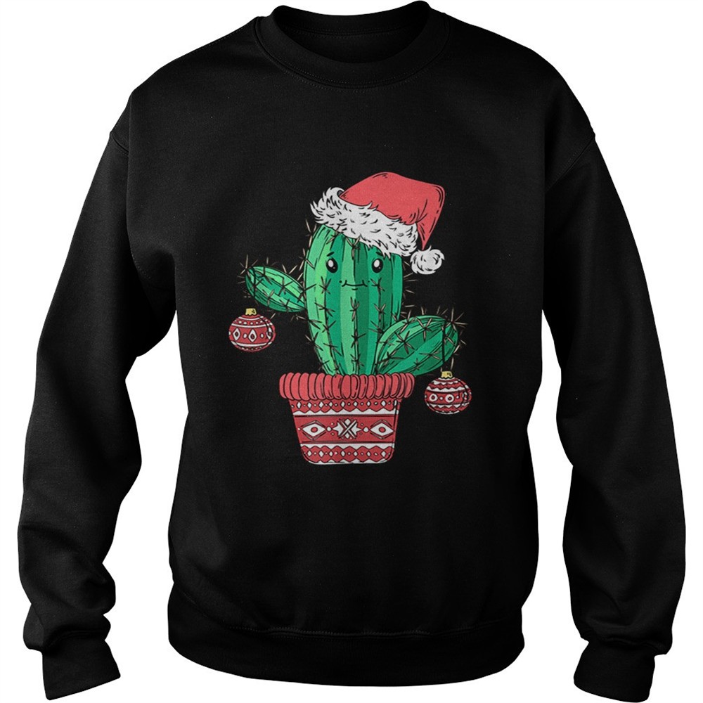 Santas Hat Cactus Sweater Tee Christmas Party Xmas Holidays shirt