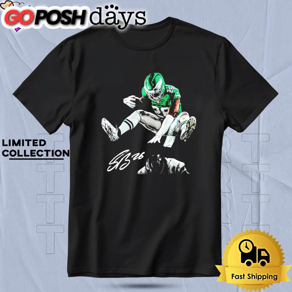 Saquon Barkley The Reverse Hurdle Eagles Signature T Shirt