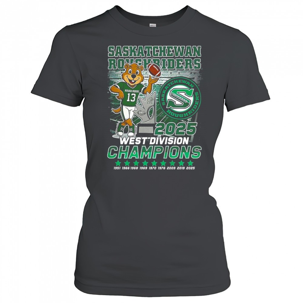 saskatchewan-roughriders-west-division-champions-2025-trophy-mascot-shirt-zdl62zt6 Saskatchewan Roughriders West Division Champions 2025 trophy mascot shirt