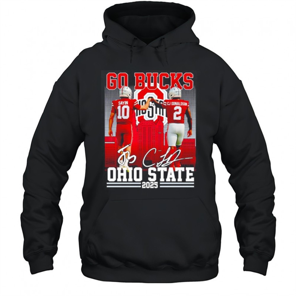Sayin and CJ Donaldson go Bucks Ohio State 2025 shirt
