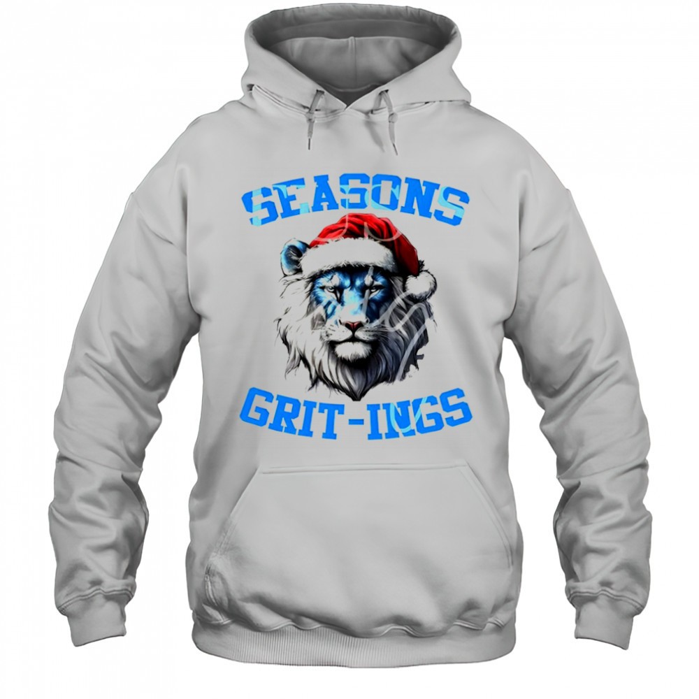 Seasons Grit-ings Lion Detroit Lions NFL Christmas shirt