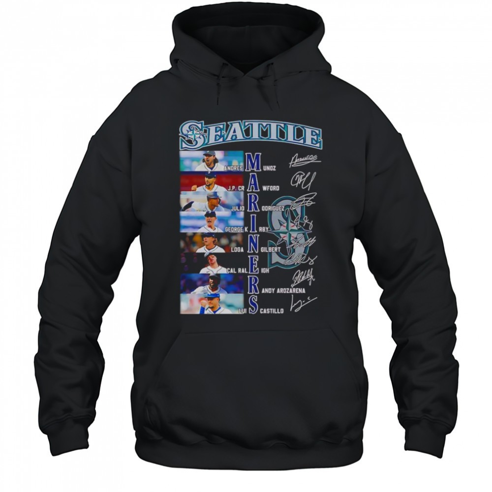 Seattle Mariners Andres Munoz JP Crawford Julio Rodriguez Signature T-Shirt