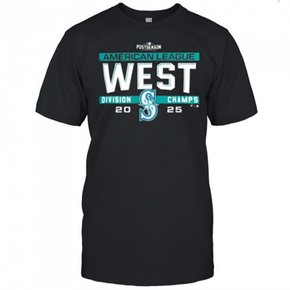 seattle-mariners-mlb-2025-al-west-division-title-postseason-locker-room-team-t-s-knv754g5 Seattle Mariners MLB 2025 Al West Division Title Postseason Locker Room Team T-Shirt