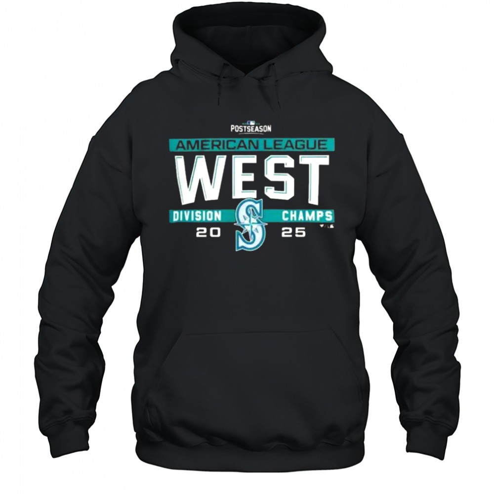 Seattle Mariners MLB 2025 Al West Division Title Postseason Locker Room Team T-Shirt
