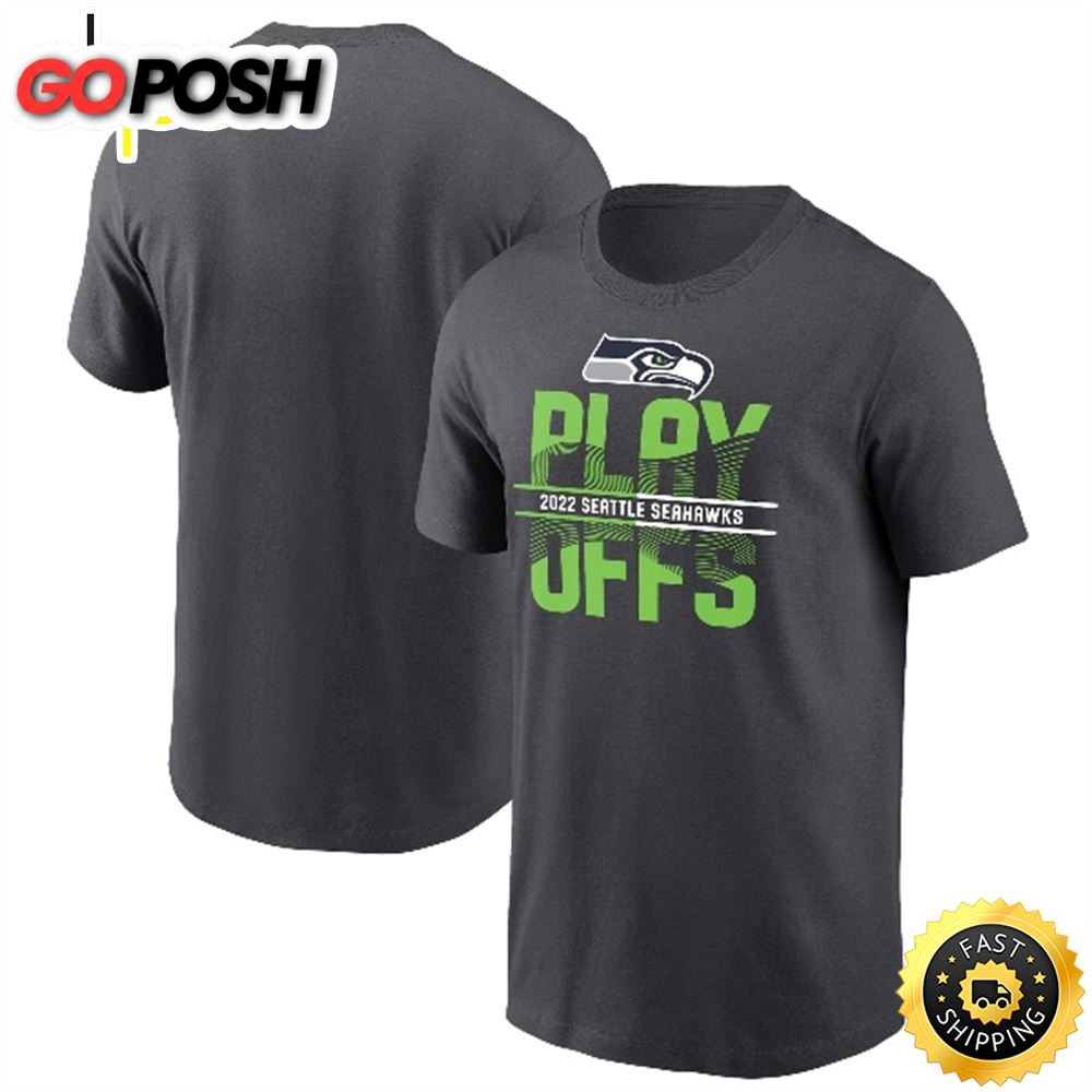 Seattle Seahawks 2025 NFL Playoffs Iconic Anthracite T-shirt