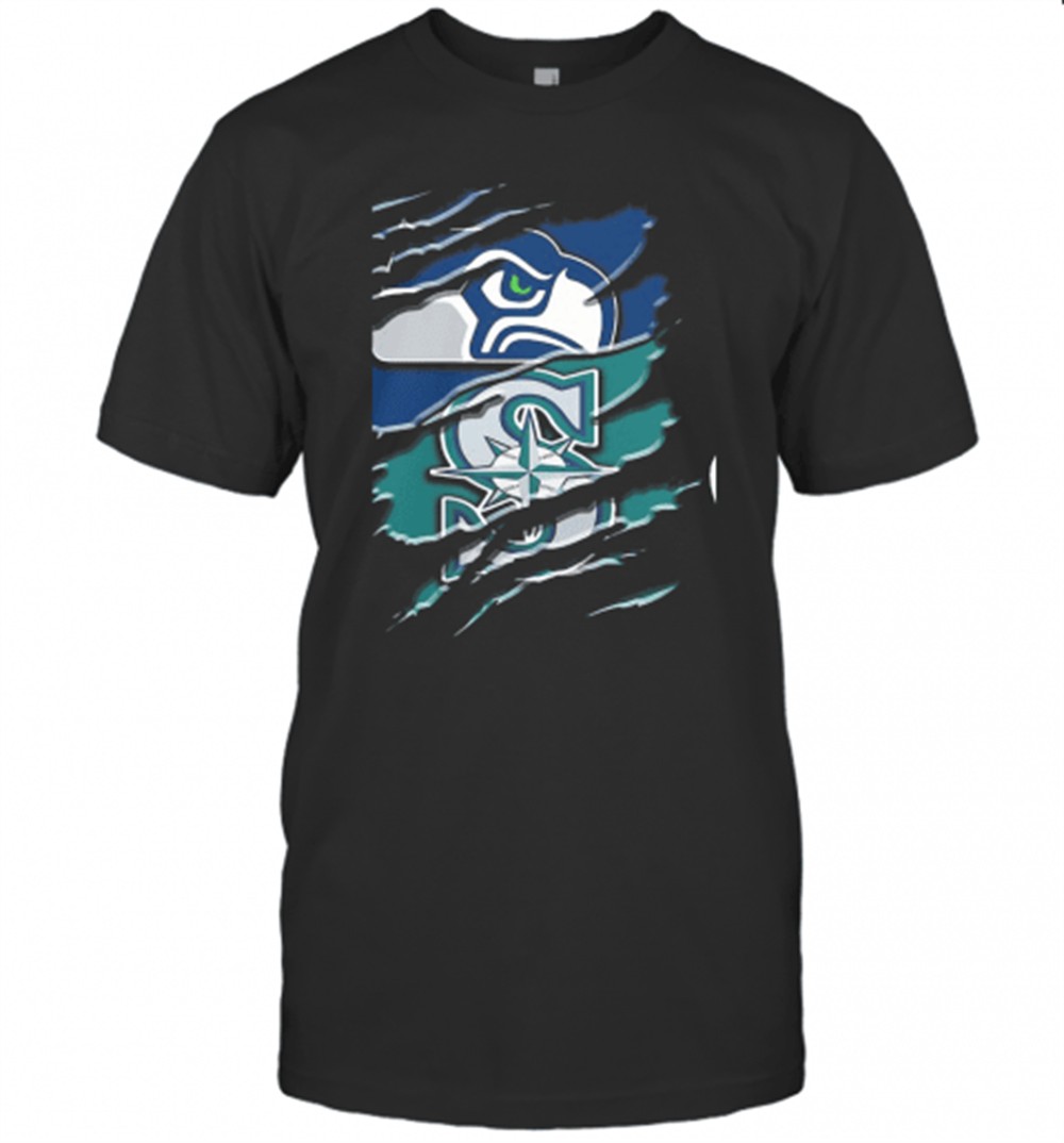 Seattle Seahawks And Seattle Mariners Football T-Shirt