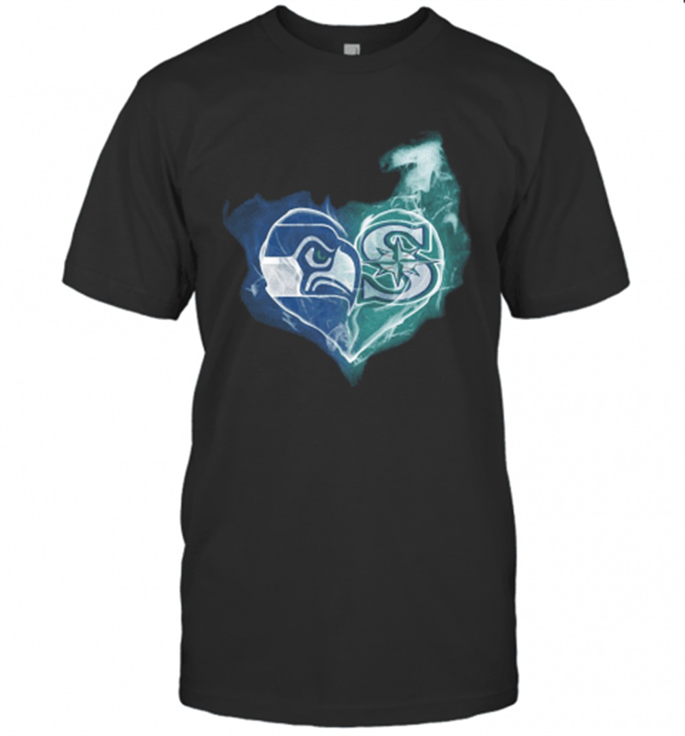 Seattle Seahawks And Seattle Mariners Heart T-Shirt