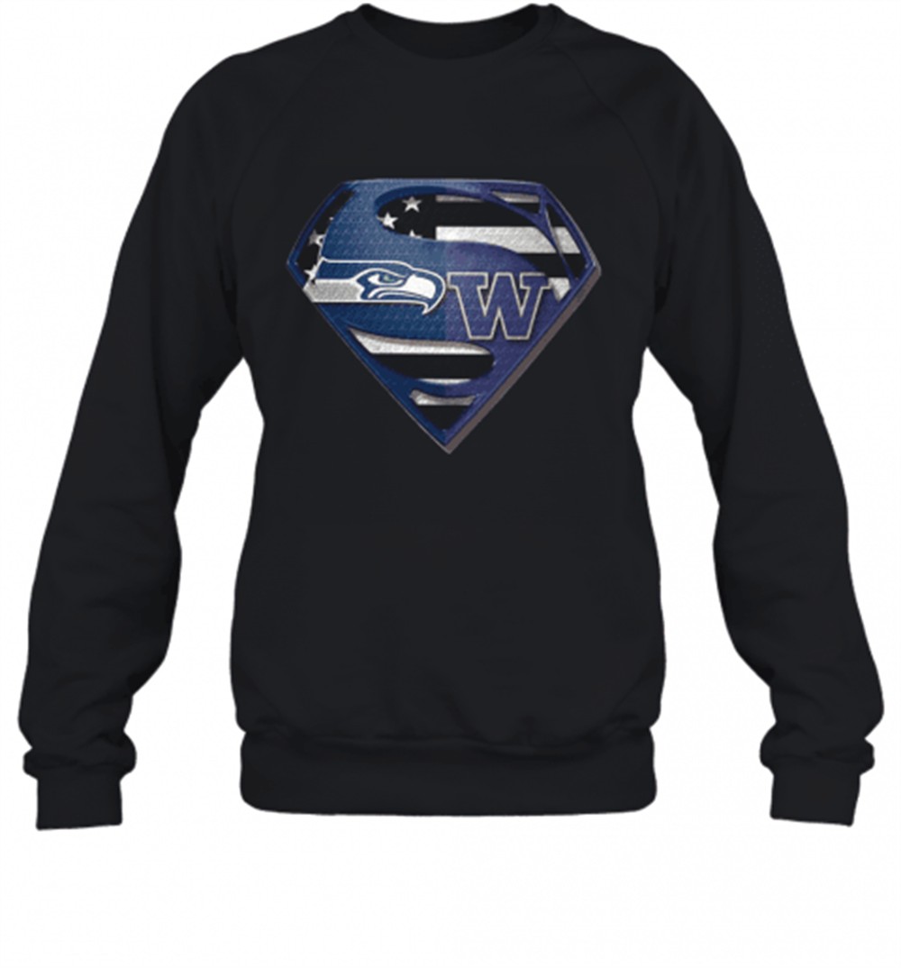 seattle-seahawks-and-washington-huskies-superman-t-shirt-5inzlfqq Seattle Seahawks And Washington Huskies Superman T-Shirt