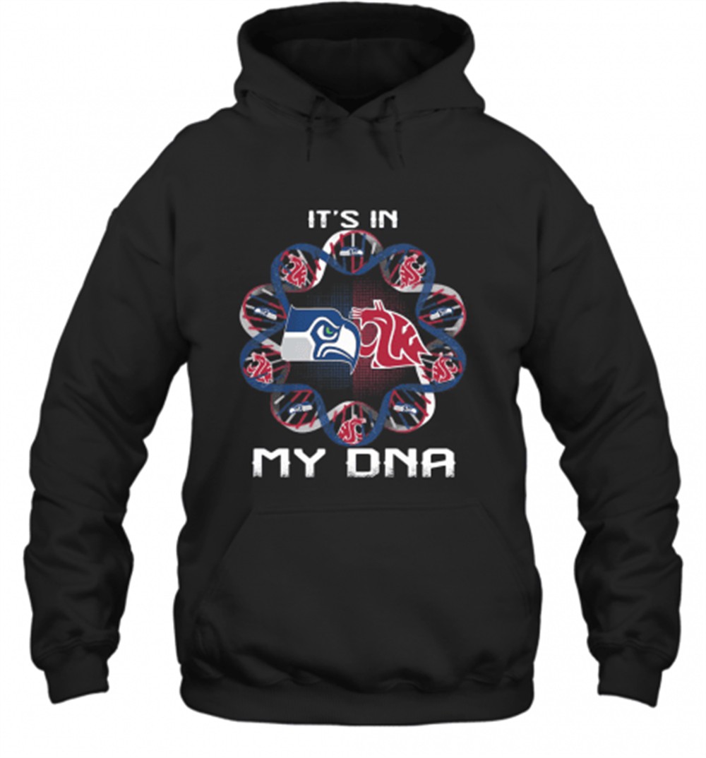 Seattle Seahawks And Washington State Cougars Heart ItS In My Dna T-Shirt