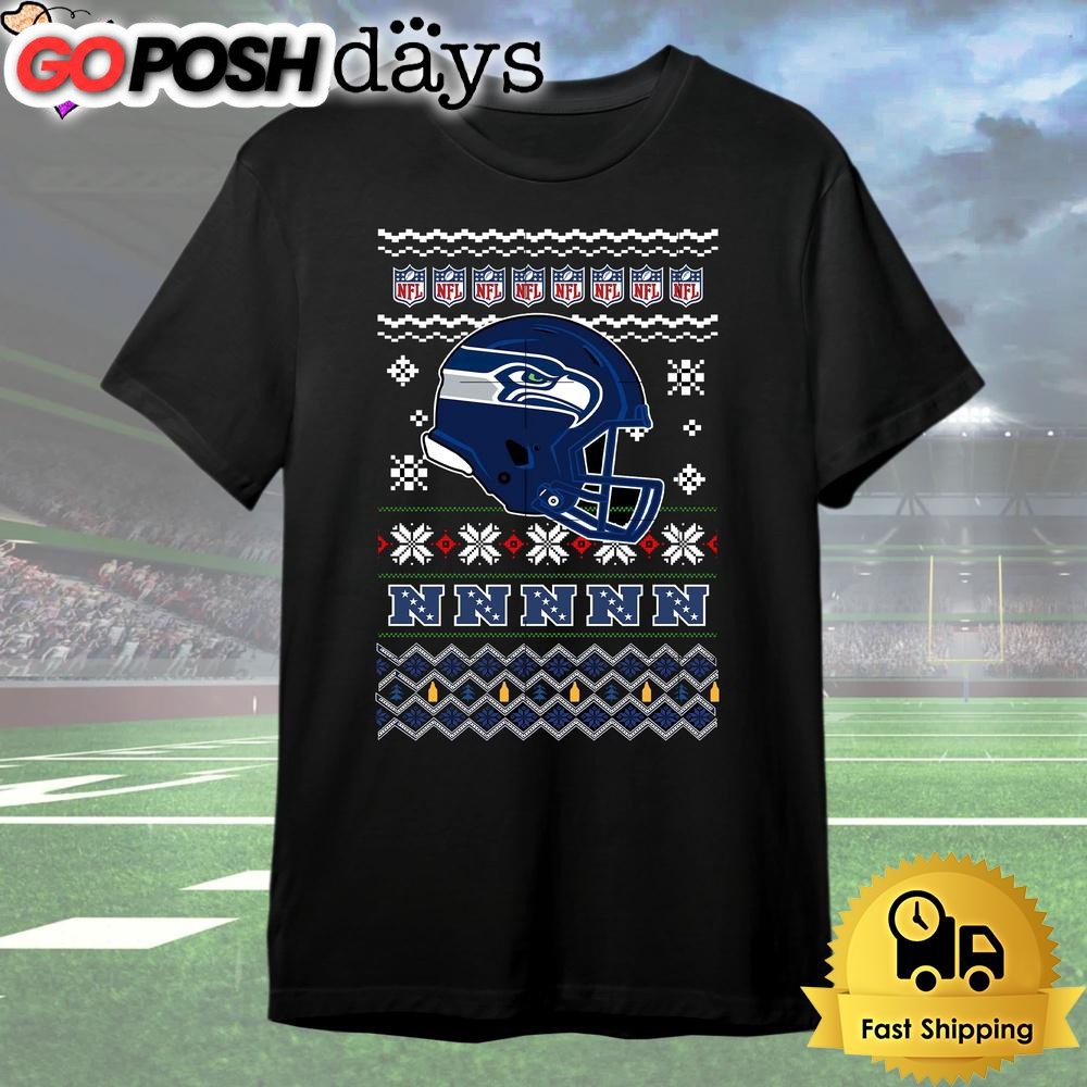 Seattle Seahawks Helmet Team Christmas T Shirt