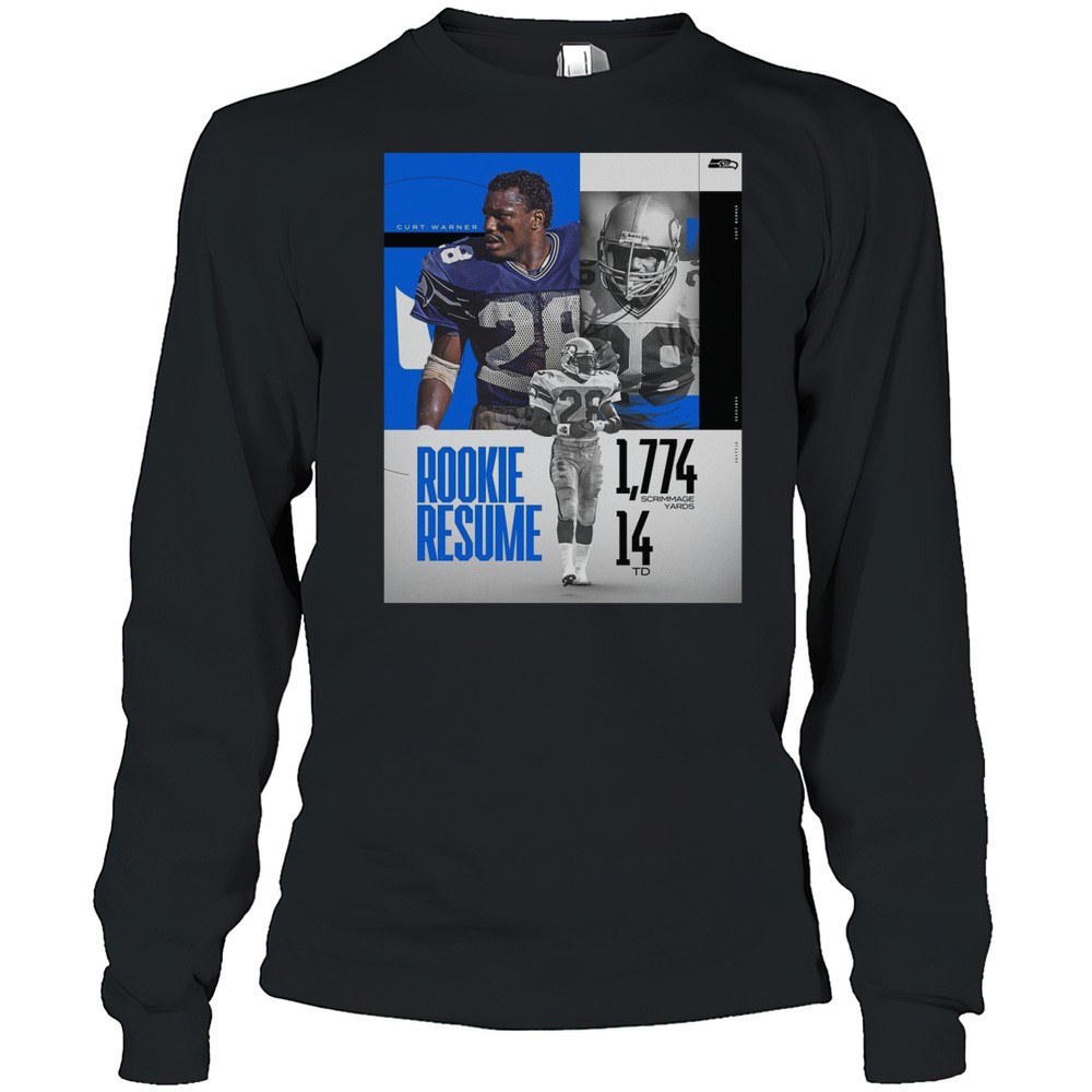 seattle-seahawks-legends-kurt-warner-rookie-resume-1774-scrimmage-yards-14-td-po-efbsw5xu Seattle Seahawks Legends Kurt Warner Rookie Resume 1774 Scrimmage Yards 14 TD Poster T-shirt