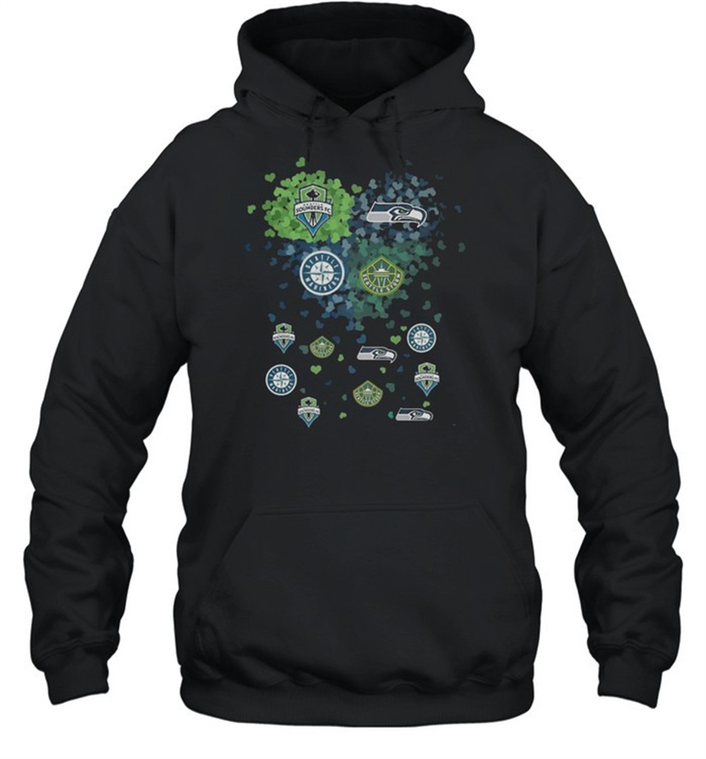 Seattle Seahawks Mariners Storm Sounders FC Hearts shirt