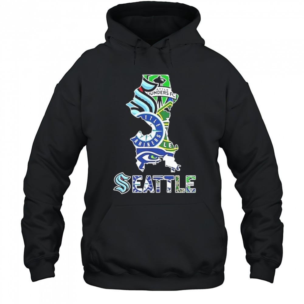 Seattle Sports Team Map Logo 2025 Shirt