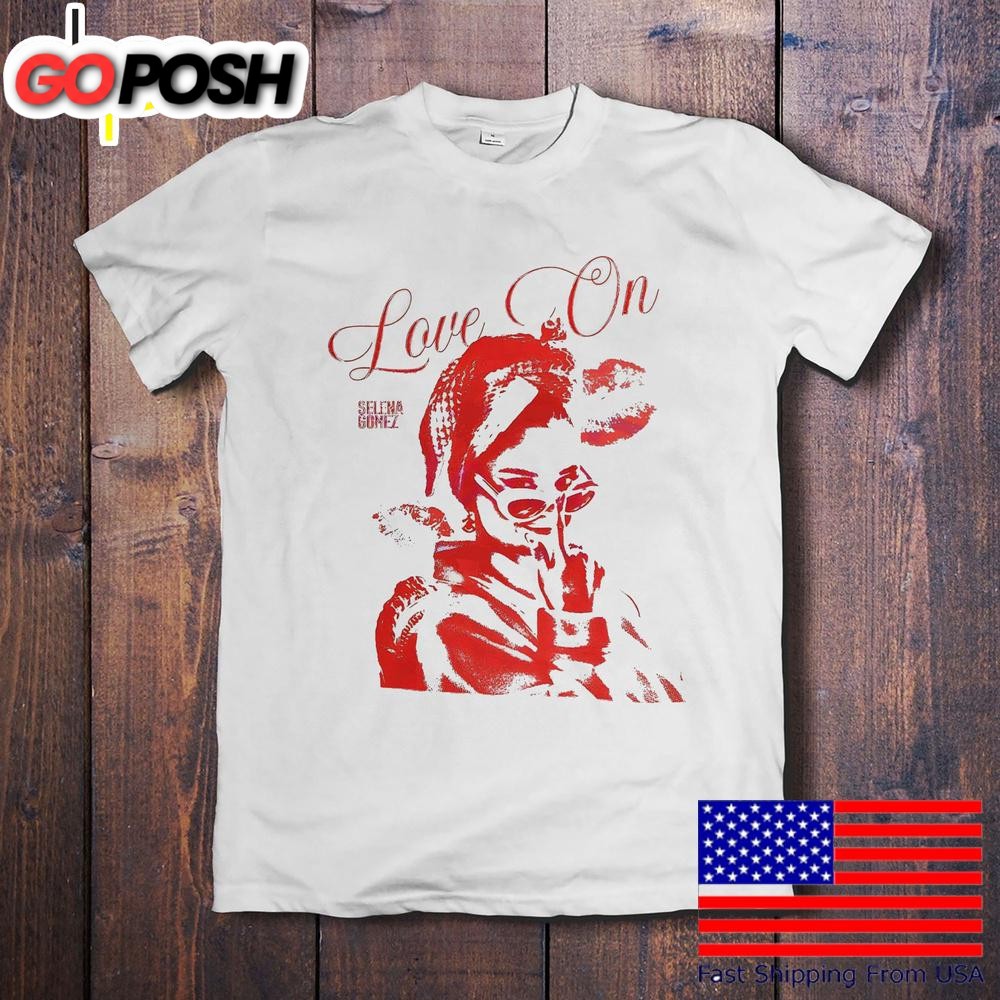 Selena Gomez Love On Retro Red Kiss Graphic T-Shirt