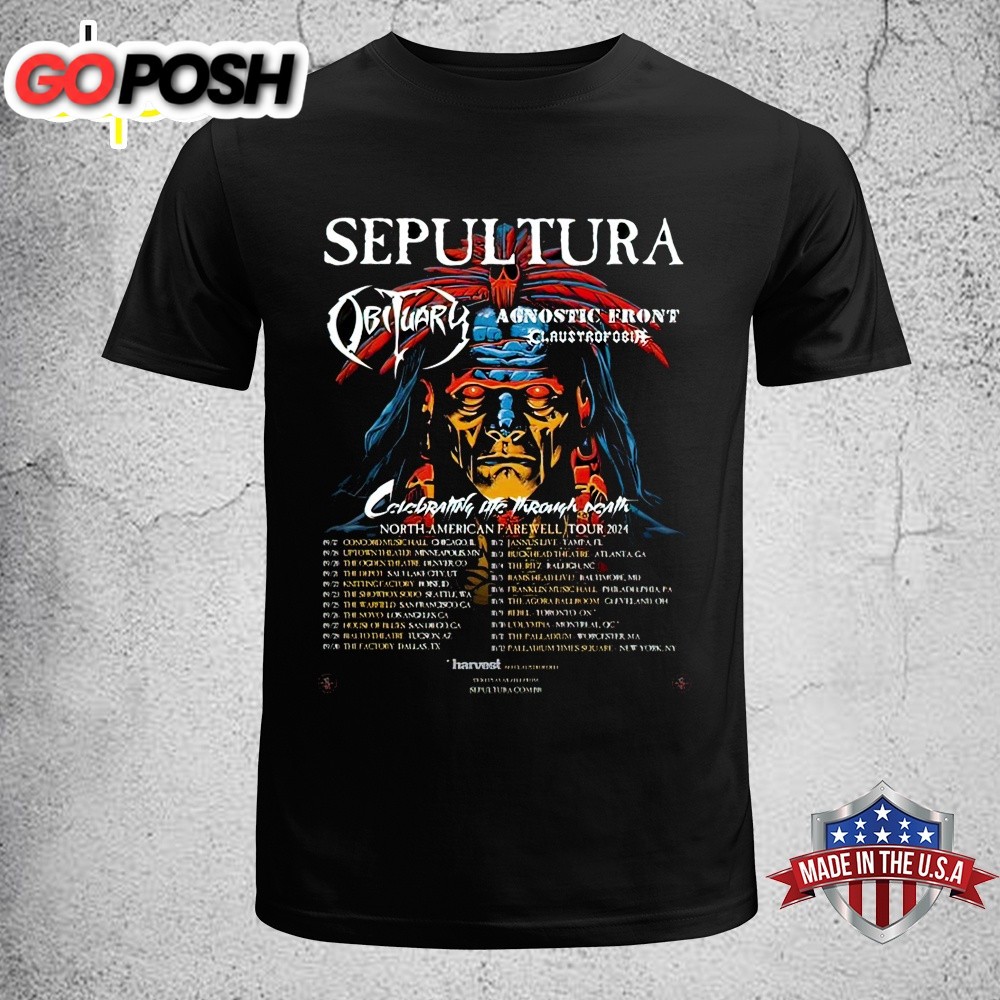 Sepultura Obituary Agnostic Front Claustrofobia Celebrating Unisex T-Shirt