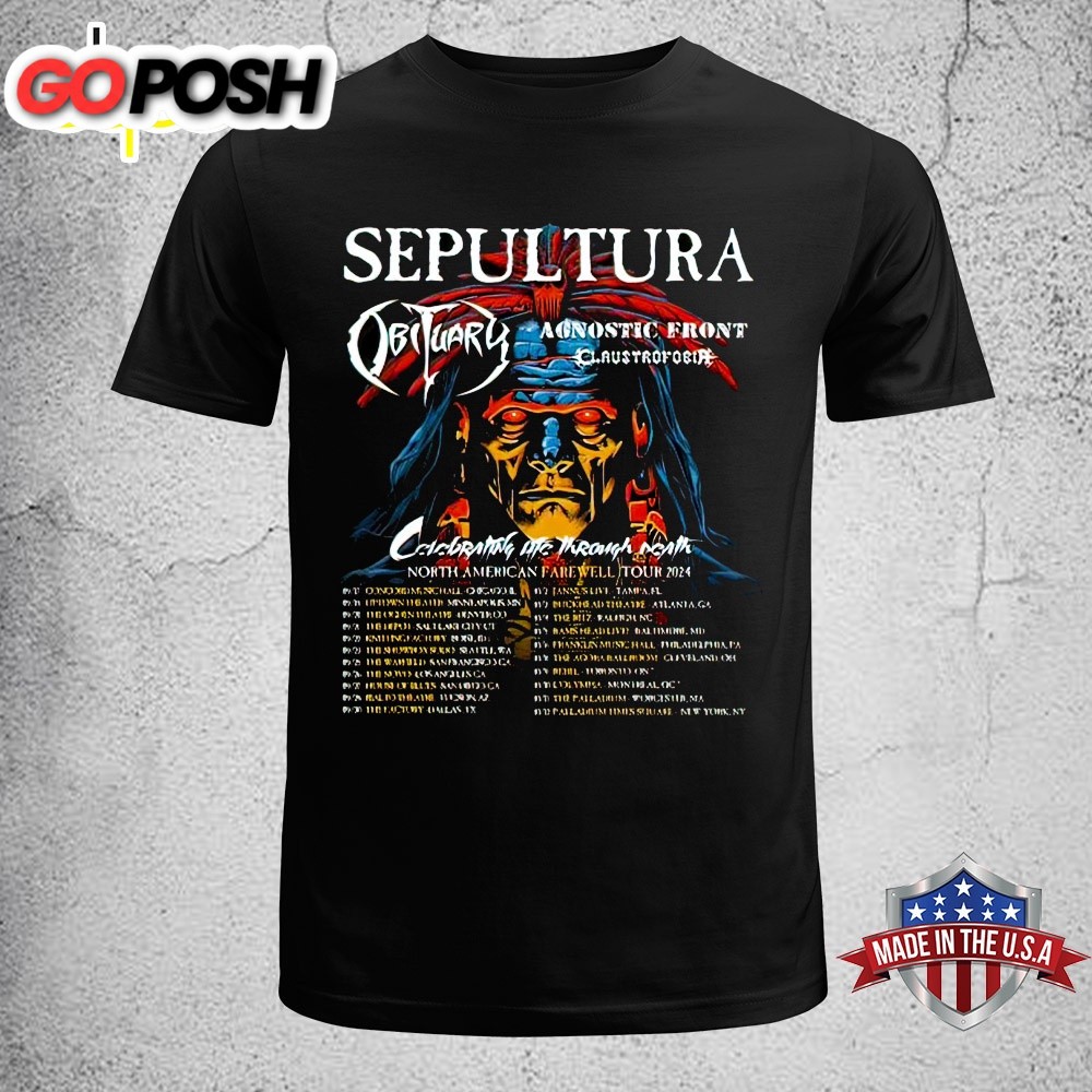 Sepultura Tour 2025 Celebrating Life Through Death North America Farewell Unisex T-Shirt