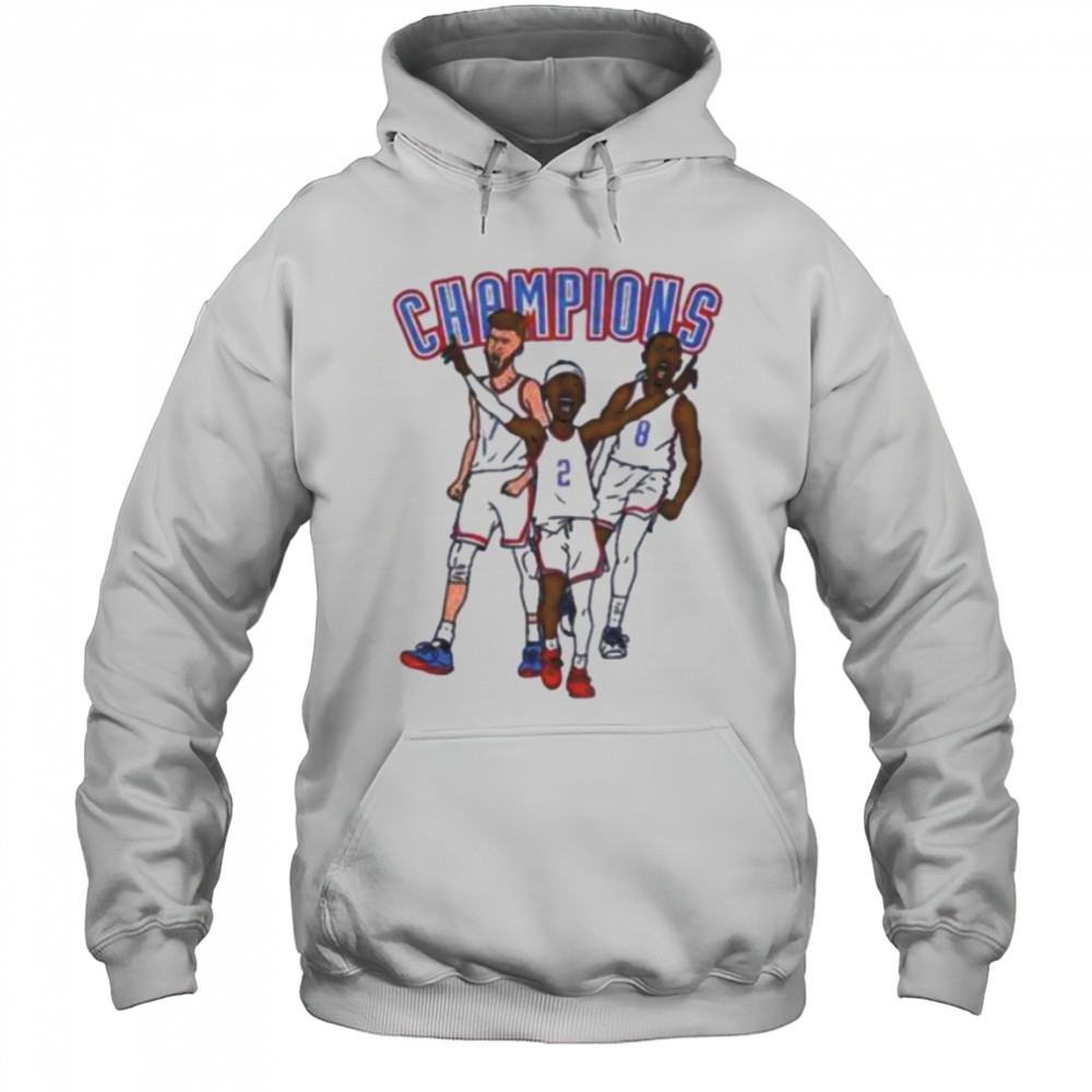 SGA Chet Holmgren Oklahoma and Jalen Williams City Thunder NBA Basketball Champions cartoon shirt