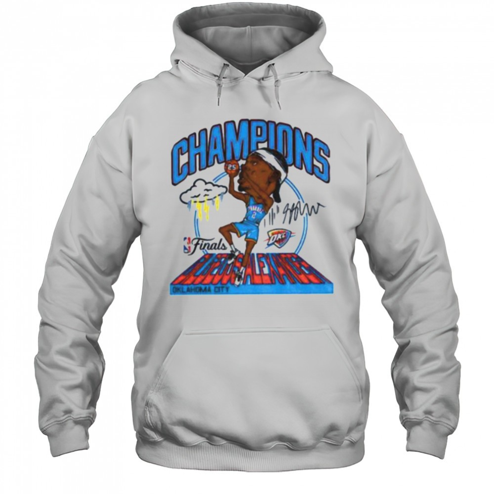 Shai Gilgeous Alexander caricature Oklahoma City Thunder NBA Finals Champions signature shirt