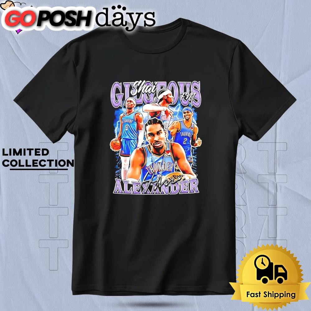 Shai Gilgeous-alexander Okc Thunder Collage Signature T Shirt