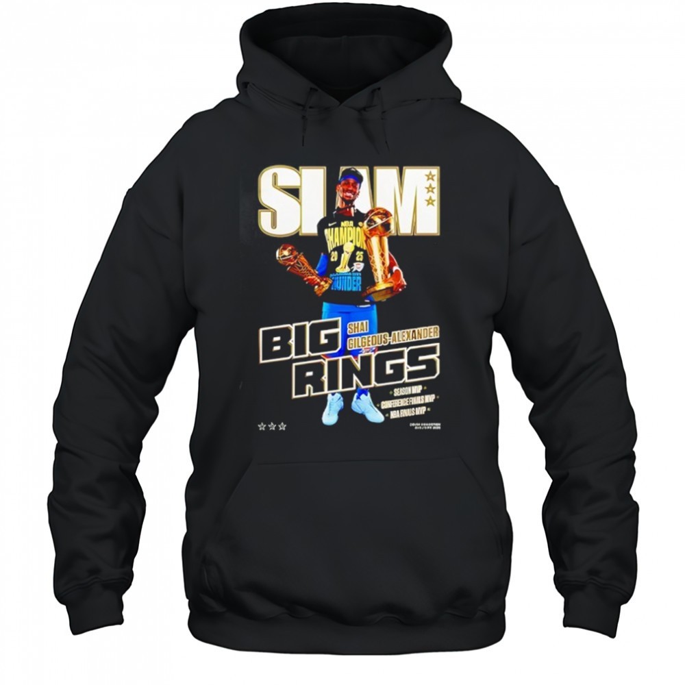Shai Gilgeous-Alexander OKC Thunder SLAM Black 2025 Shirt