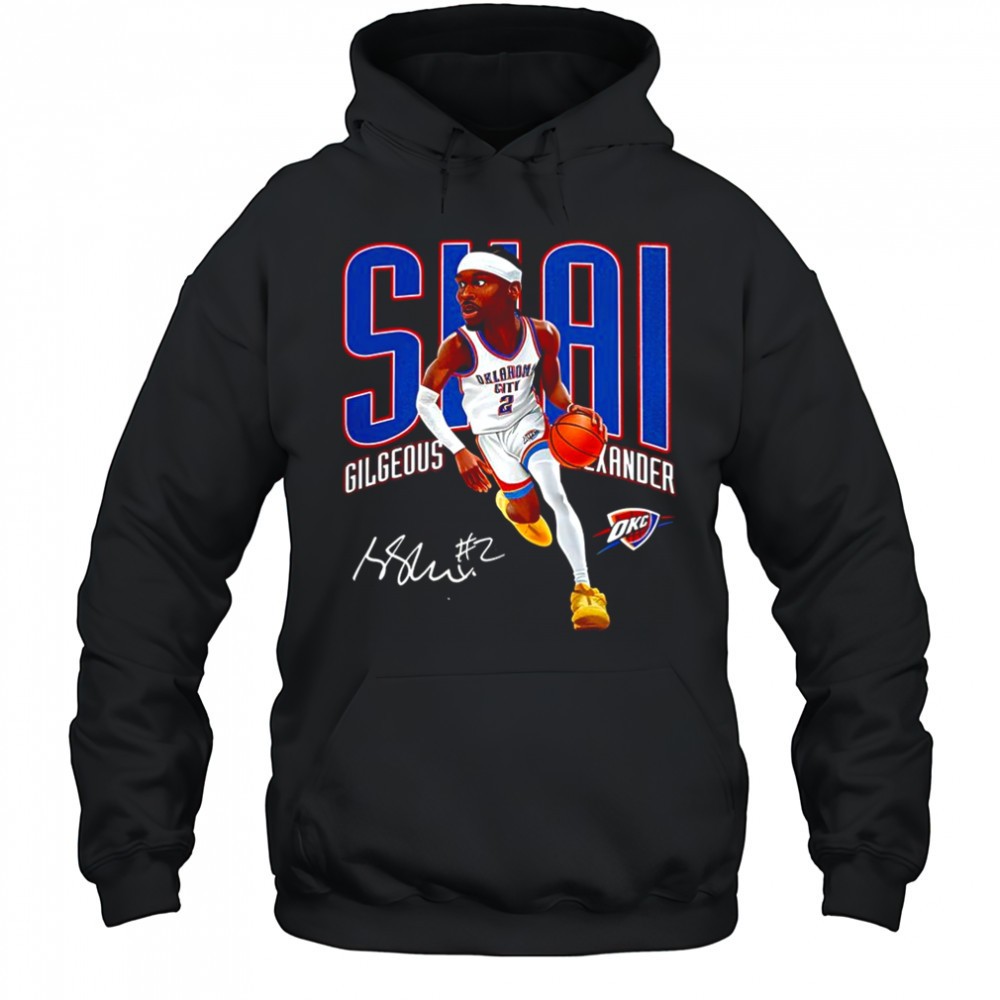 Shai Gilgeous-Alexander Oklahoma City Thunder basketball caricature signature shirt