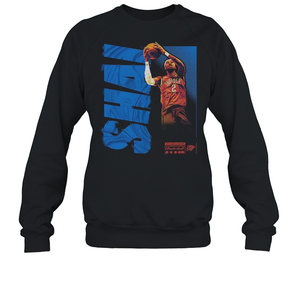 Shai Gilgeous-Alexander Oklahoma City Thunder NBA Basketball Player Wave Graphic Shirt