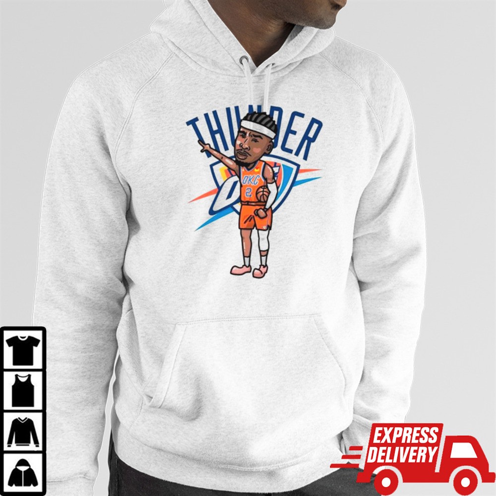 Shai Gilgeous-Alexander Oklahoma City Thunder number 2 player cartoon shirt