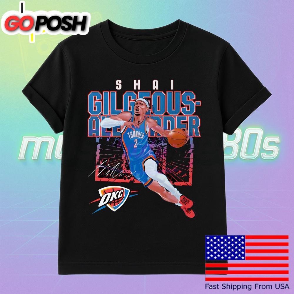 Shai Gilgeous Alexander Oklahoma City Thunder Shattered T Shirt