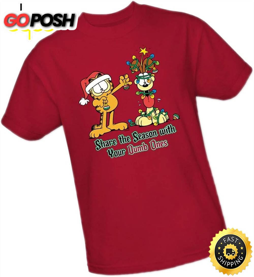 Share The Season With Your Dumb Ones – Christmas – Garfield Adult T-Shirt