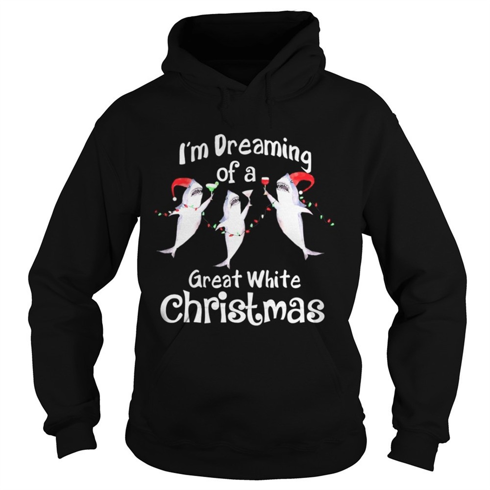 Shark santa Im dreaming of a great white christmas shirt