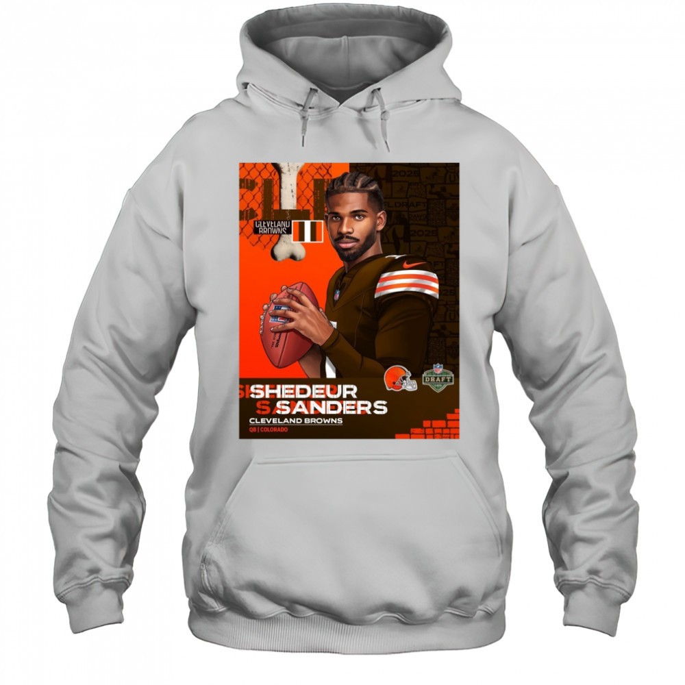 Shedeur Sanders Cleveland Brown To QB Colorado NFL Draft 2025 Poster t-shirt