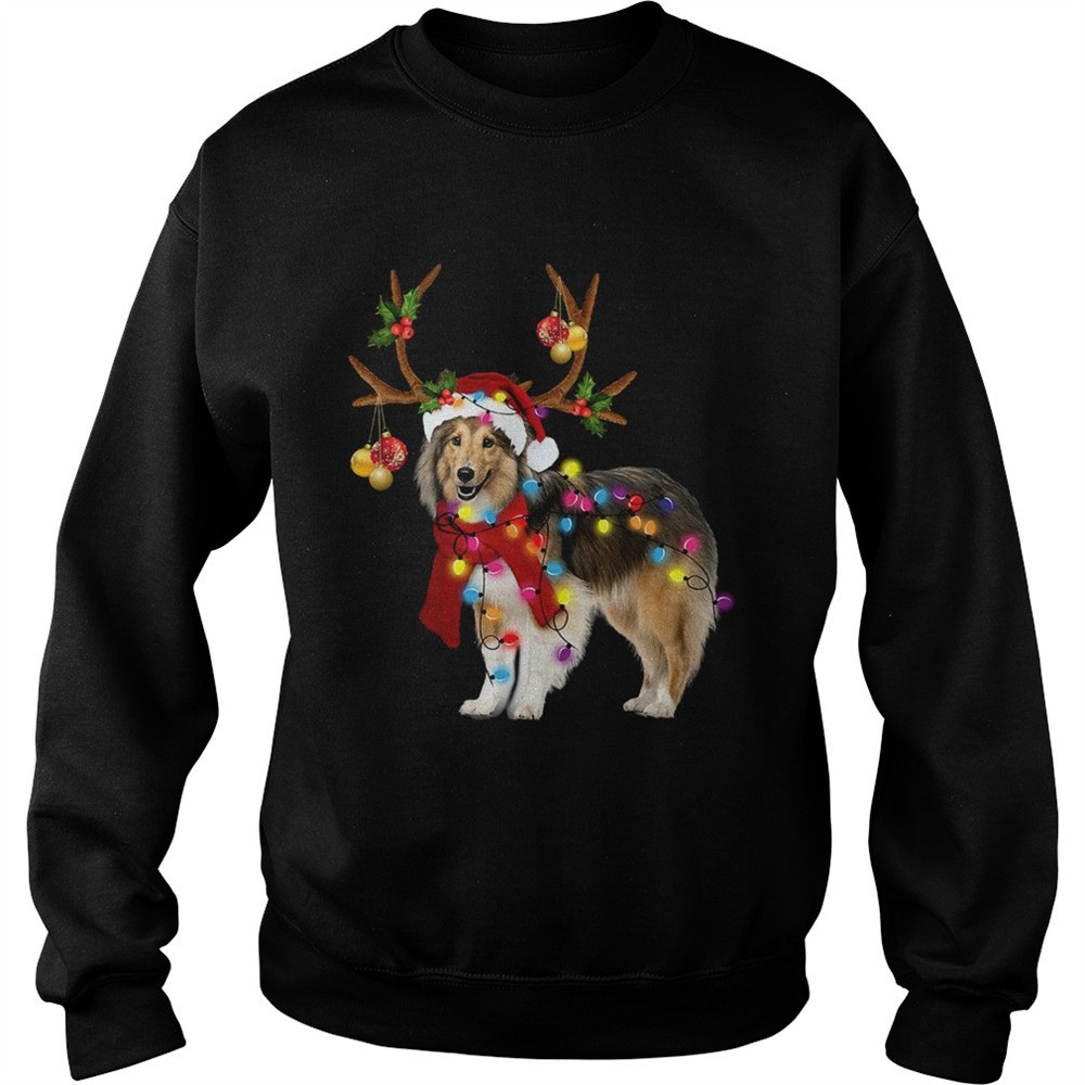 Sheltie gorgeous reindeer light Christmas shirt