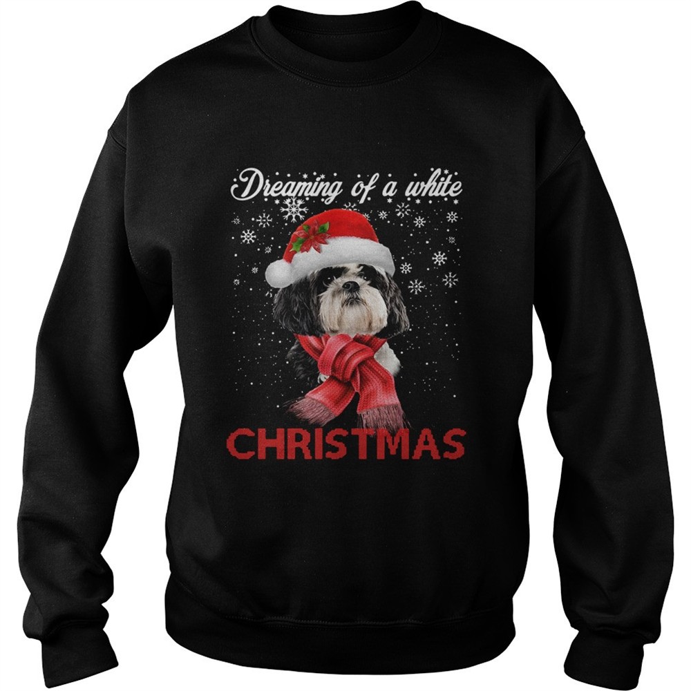 Shih tzu a white christmas Crewneck shirt