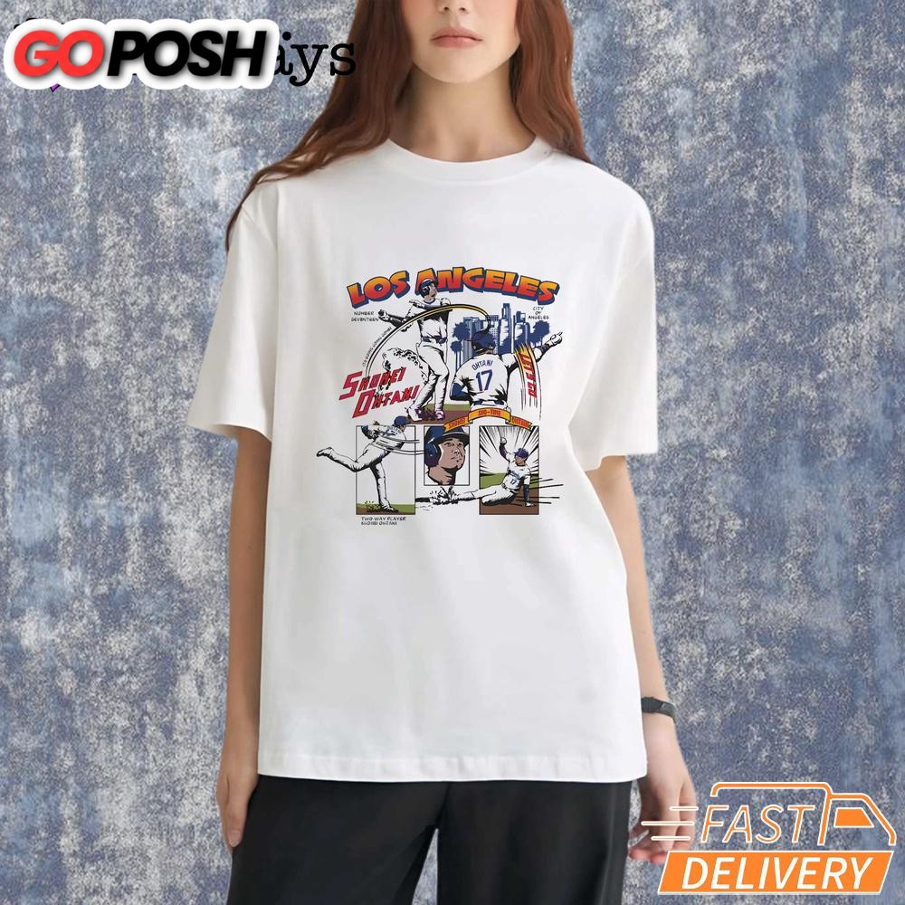 shohei-ohtani-los-angeles-d-comic-t-shirt-f5wrcrik Shohei Ohtani Los Angeles D Comic T-Shirt
