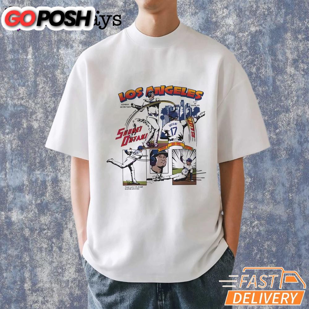 shohei-ohtani-los-angeles-d-comic-t-shirt-f5wrcrik Shohei Ohtani Los Angeles D Comic T-Shirt