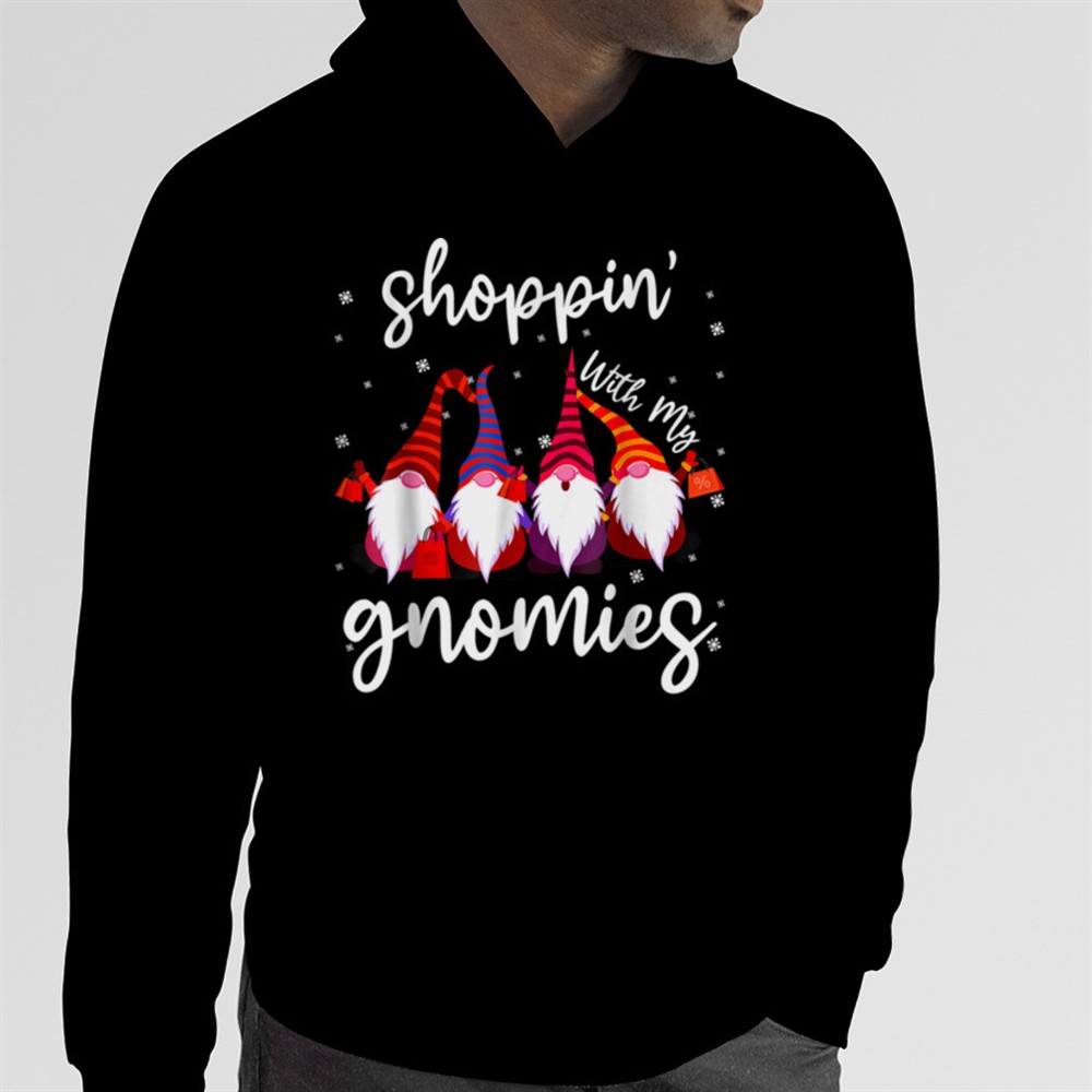 Shopping With My Gnomies Cute Xmas Gnomes Lover Christmas T-Shirt B0BM9SFFLH