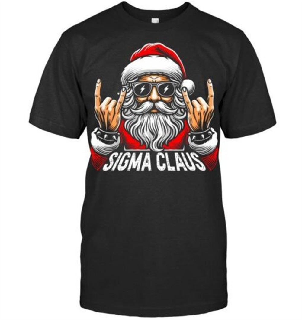 Sigma Claus Funny Christmas Rizz Santa Rizzmas Teen Boy Girl T Shirt