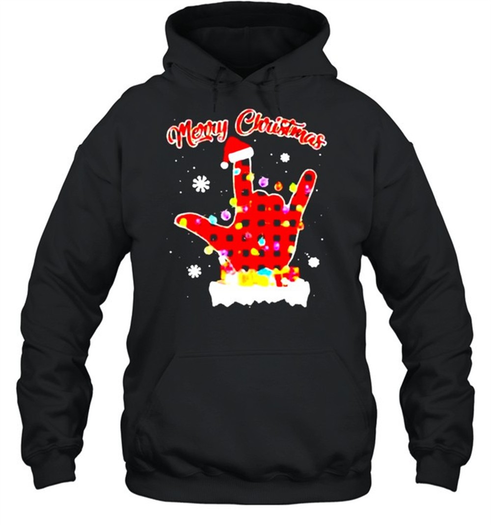 Sign Language Santa light 2025 Christmas shirt