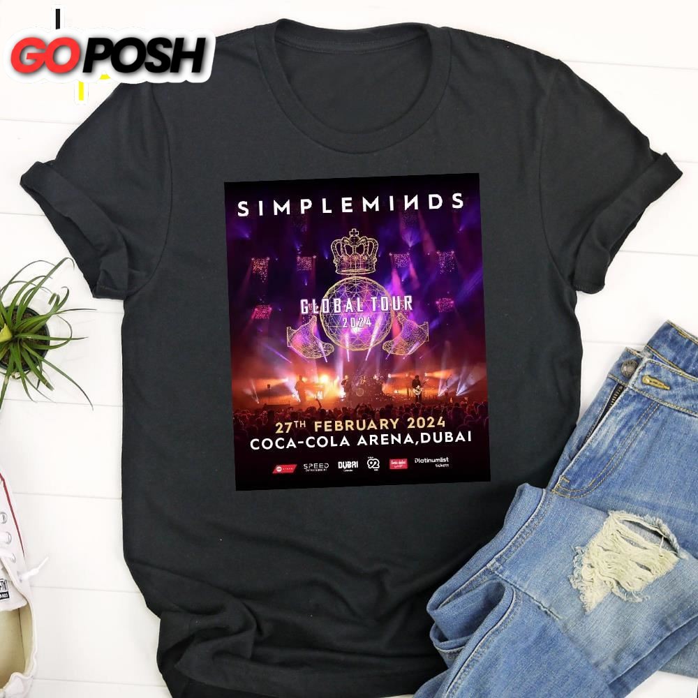 Simple Minds Live Concert in Dubai 27th Feb 2025 Black T-shirt